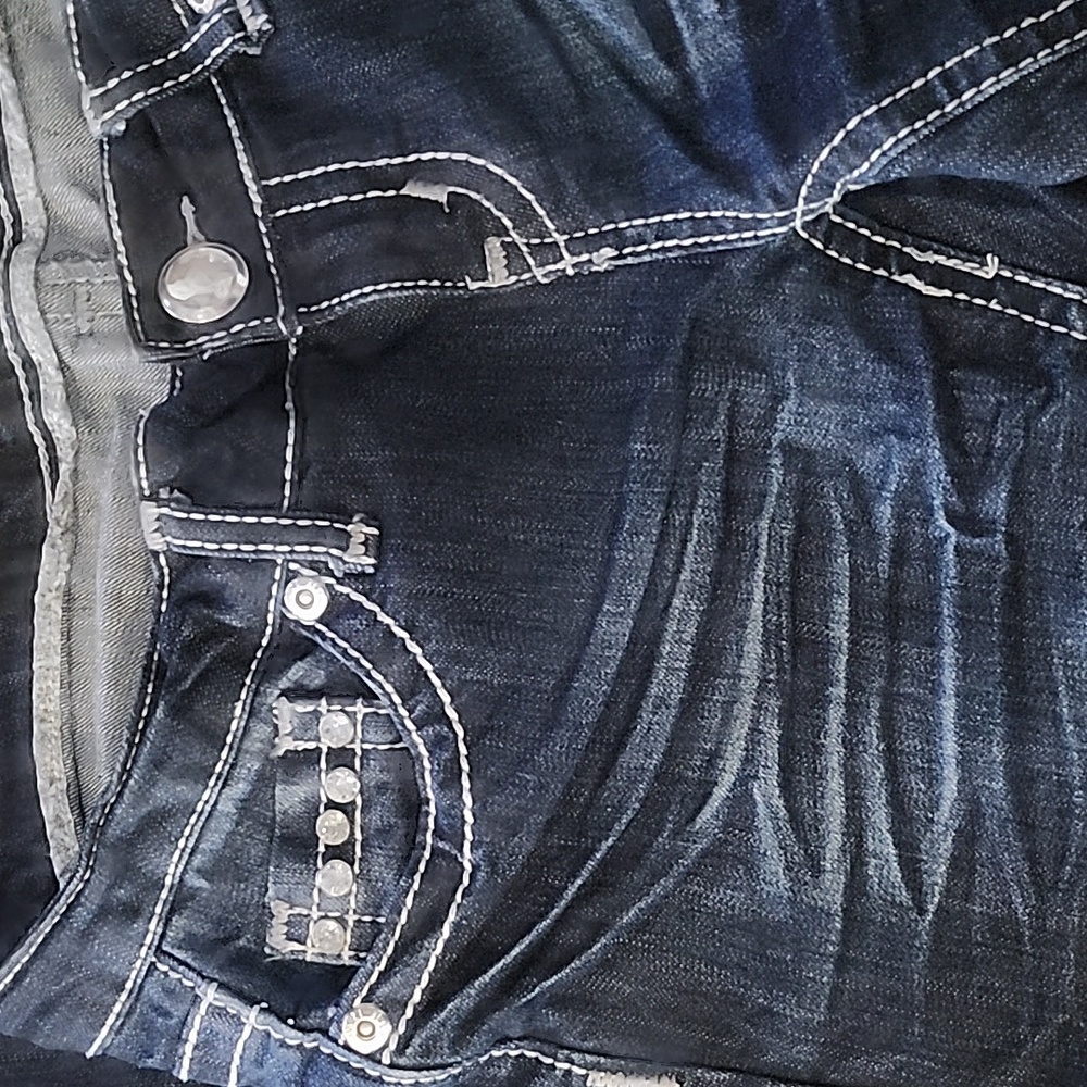 NWOT Twentyone Black by Rue 21 Bling Boot Cut Jeans Size 3/4 - Picture 5 of 13